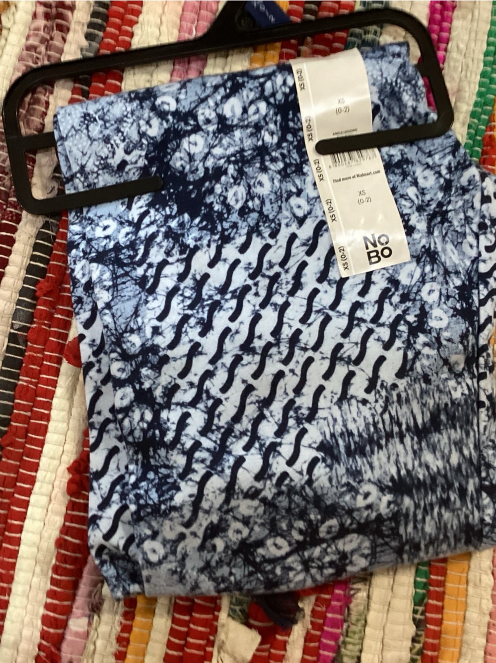NOBO Navy and White Tie-Dye Leggings NWTS size XS